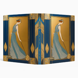 Personalized Art Deco Design 3-Ring Binder