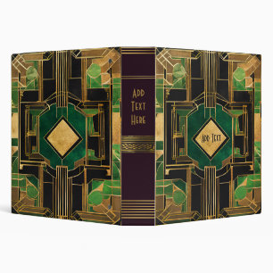 Personalized Art Deco Design 3-Ring Binder