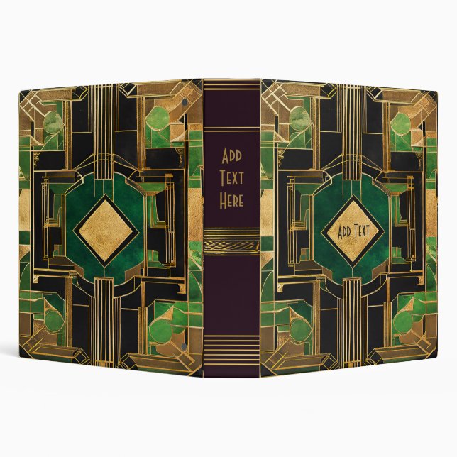 Personalized Art Deco Design 3-Ring Binder (Background)