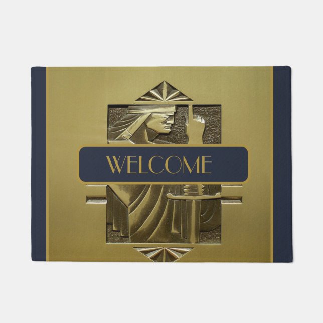 Personalized Art Deco Door Mat (Front)