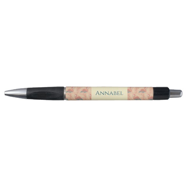 Personalized Art Deco inspired Flamingo  Pen (Front)