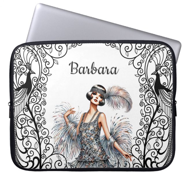 Personalized Art Deco Laptop Sleeve (Front)
