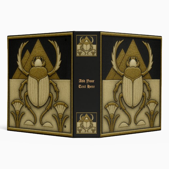 Personalized Art Deco Old Book 3-Ring Binder (Background)