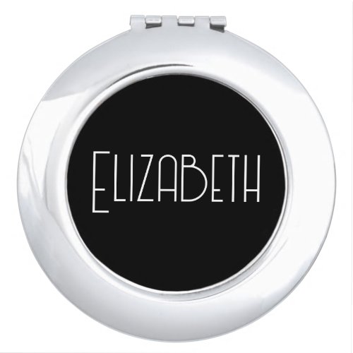 Personalized Art Deco Style Custom Text  Compact Mirror
