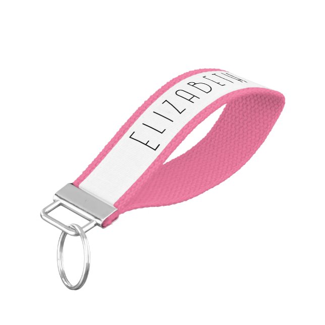 Personalized Art Deco Style Custom Text  Wrist Keychain (Angled Down)