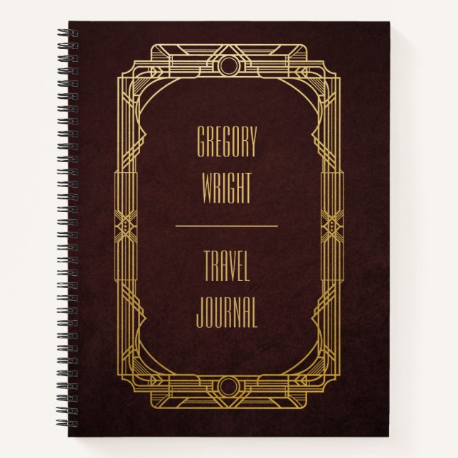 Personalized Art Deco Travel Journal (Front)