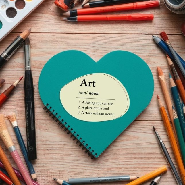 Personalized Art Dictionary Style Heart Sketchbook Notebook (Fully customizable spiral notebook sketchbook for art lovers)