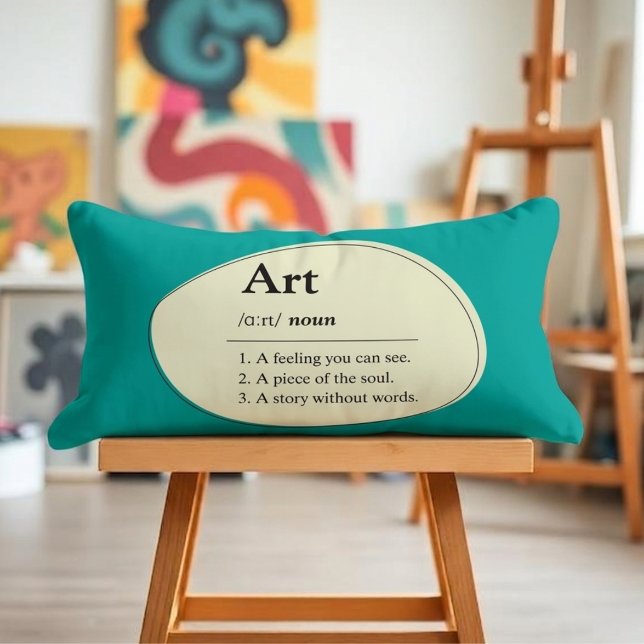 Personalized Art Dictionary Style Lumbar Pillow (Fully customizable pillow for art lovers)