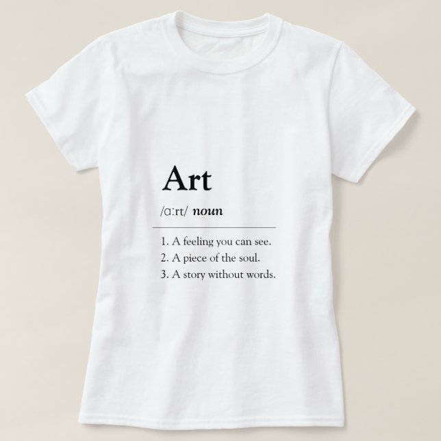 Personalized Art Dictionary Style T-Shirt (Design Front)