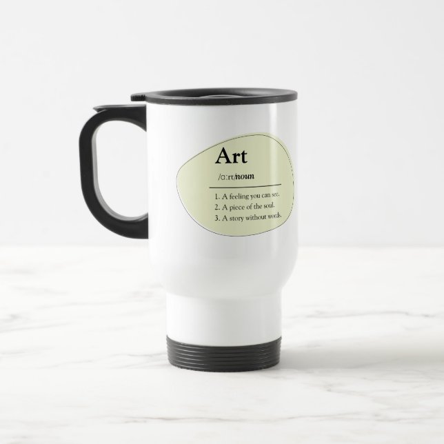 Personalized Art Dictionary Style Travel Mug (Left)