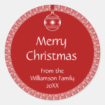 Personalized Art Nouveau Retro Christmas Ornament