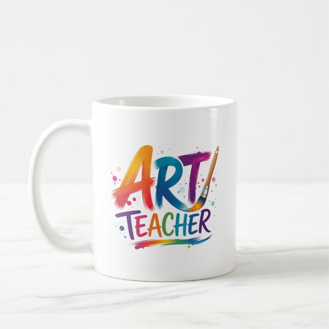 Personalized Art Teacher Appreciation Gift Coffee Mug (Left)