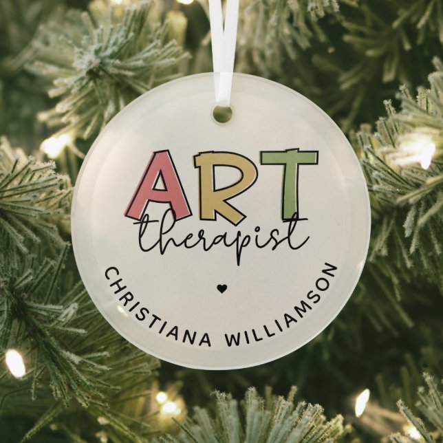 Personalized Art Therapist Art Therapy Gifts Glass Ornament (Insitu)