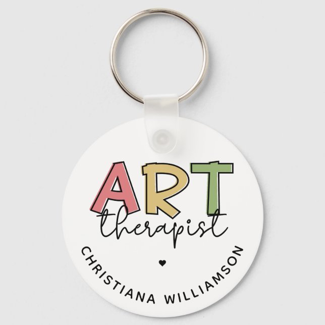 Personalized Art Therapist Art Therapy Gifts Keychain (Front)