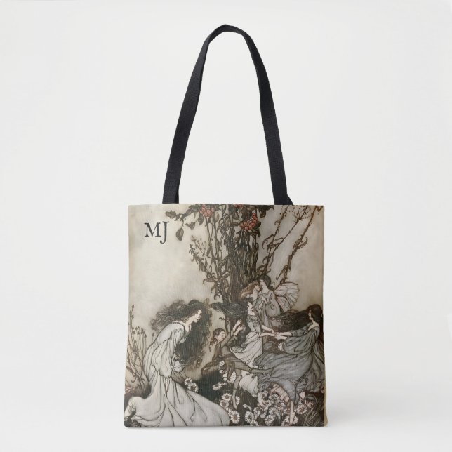 Personalized Arthur Rackham Fairies Fantasy Tote Bag (Front)