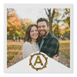 Personalized Artisan Monogram A | Wood Frame Faux Canvas Print