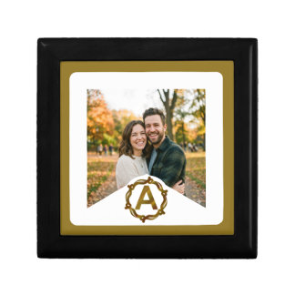 Personalized Artisan Monogram A | Wood Frame Gift Box