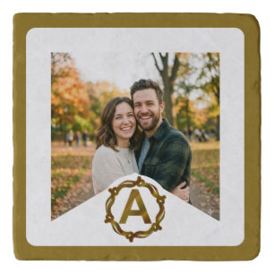 Personalized Artisan Monogram A Wood Frame Trivet