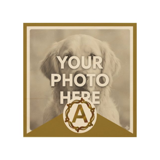 Personalized Artisan Monogram A | Wood Frame Wall Art (Front)