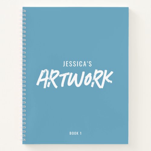 Personalized Artist Artwork Sketchbook Blue Notebook