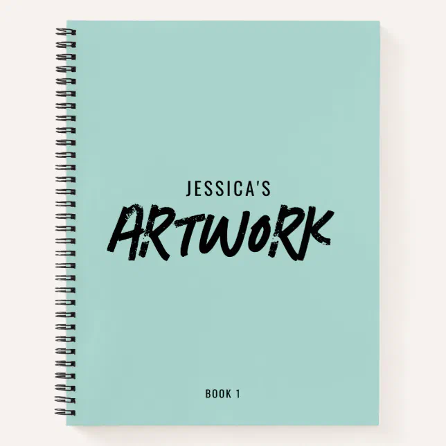 Personalized Artist Artwork Sketchbook Mint Green Notebook Zazzle