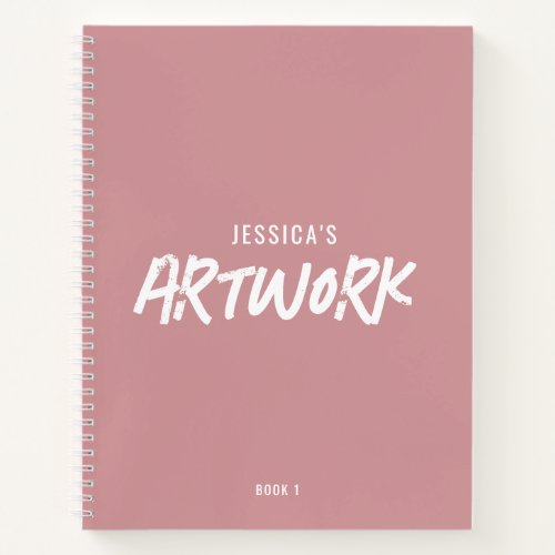 Personalized Artist Artwork Sketchbook Pink Notebook