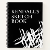 Pink Brush Personalized Art Journal Custom Sketch Book Monogrammed