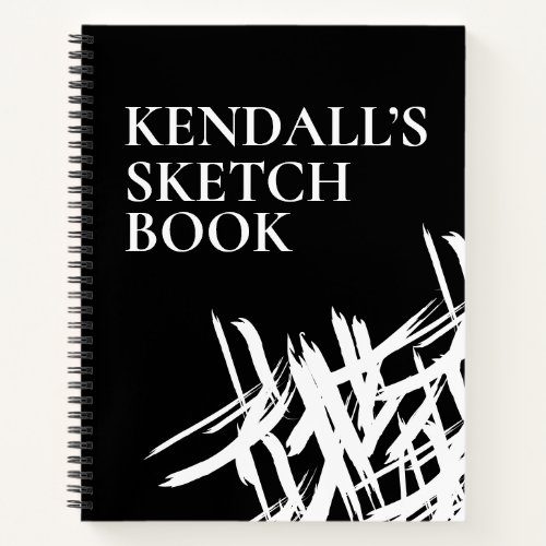 Personalized Artist Brush strokes Sketch Book