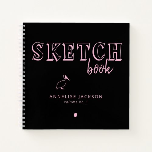 Personalized artist name typography sketchbook notebook