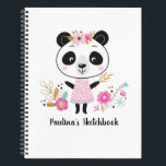 Personalized Artist Pink White Sketchbook Notebook<br><div class="desc">Who doesn't love an adorable panda with flowers? This cute girls personalized sketch book is perfect for girls who love pandas. A sweet sketch pad for all of your girls artwork. Designed for you by Blackberry Boulevard.</div>