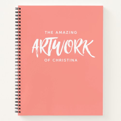 Personalized Artist Sketchbook Coral Notebook