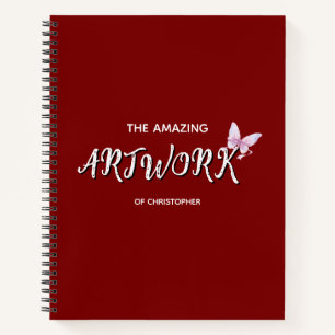 Personalized  Artist Sketchbook with bow Notebook