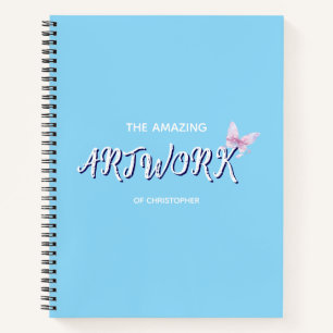 Personalized  Artist Sketchbook with bow Notebook