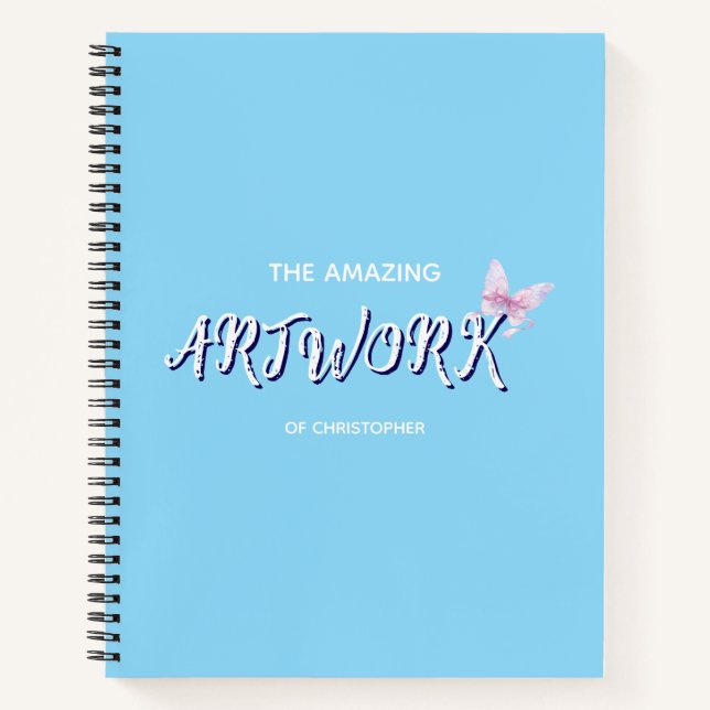 Personalized  Artist Sketchbook with bow Notebook (Front)