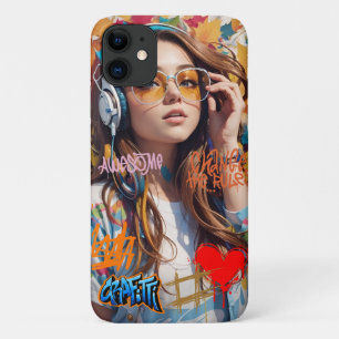 Personalized artistic cute girl Street art iPhone 11 Case