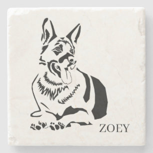 Personalized Artistic German Shepherd Coaster