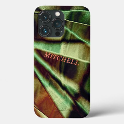 Personalized Artsy Faux Colored Metal Design   iPhone 13 Pro Case
