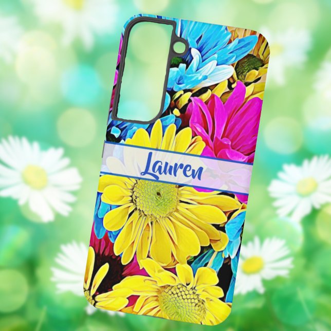 Personalized Artsy Floral Daisy Name  Samsung Gala Galaxy Case (Creator Uploaded)