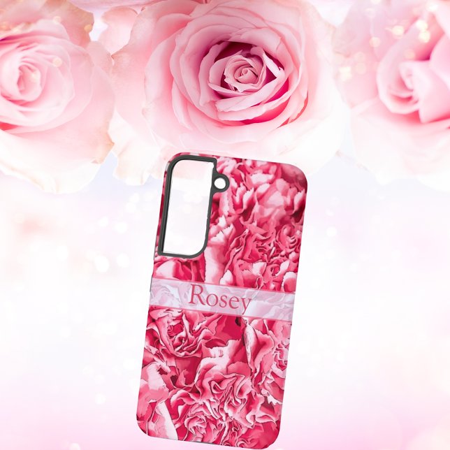 Personalized Artsy Pink Rose Name  Samsung Galaxy Case (Creator Uploaded)