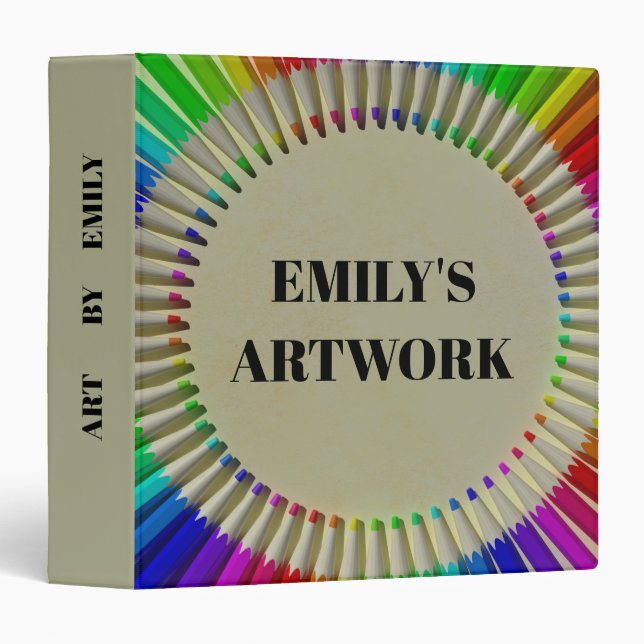 Personalized Artwork Artist Keepsake  3 Ring Binder (Front/Spine)