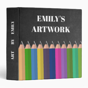 Personalized Artwork Artist Keepsake Chalkboard 3 Ring Binder