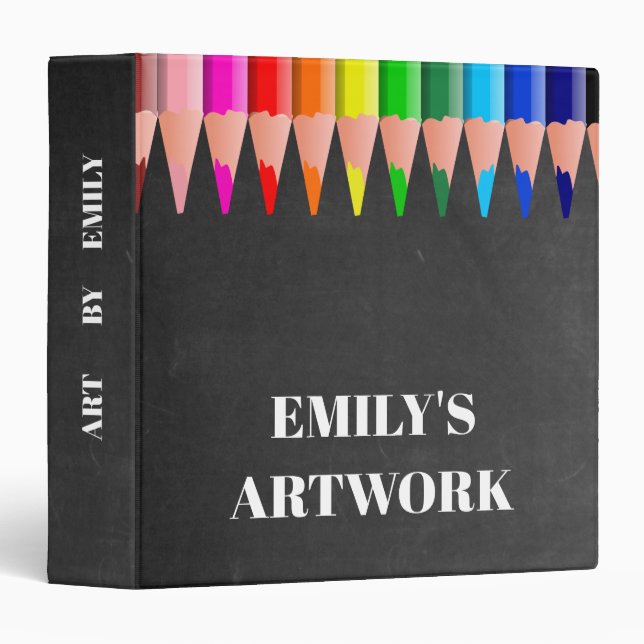 Personalized Artwork Artist Keepsake Chalkboard 3 Ring Binder (Front/Spine)