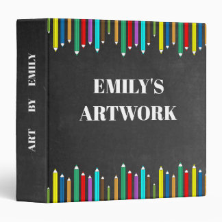 Personalized Artwork Artist Keepsake Chalkboard 3 Ring Binder
