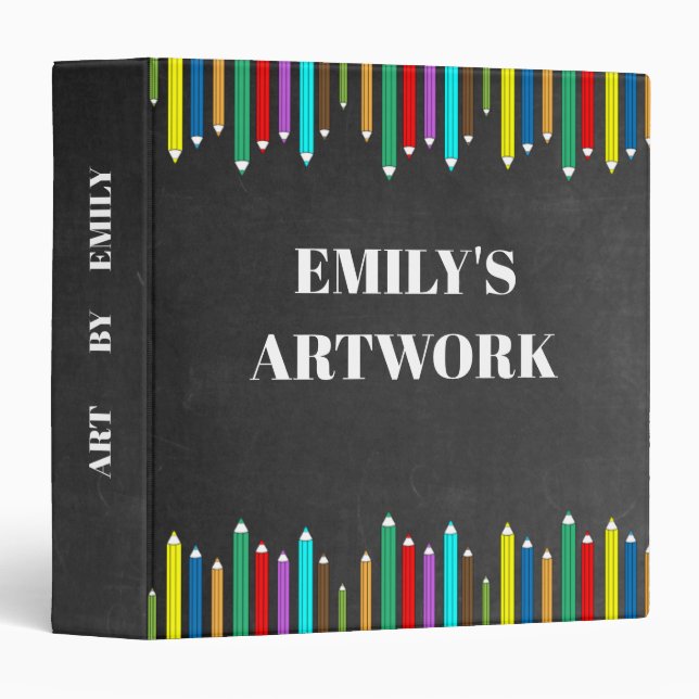 Personalized Artwork Artist Keepsake Chalkboard 3 Ring Binder (Front/Spine)