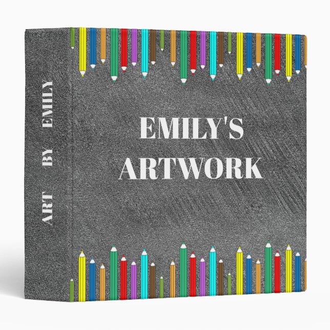 Personalized Artwork Artist Keepsake Chalkboard 3 Ring Binder (Front/Spine)