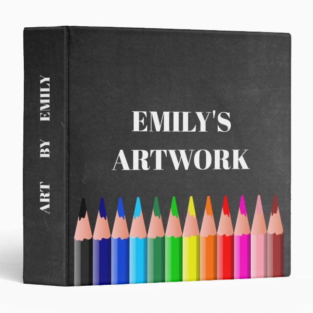 Personalized Artwork Artist Keepsake Chalkboard 3 Ring Binder (Front/Spine)