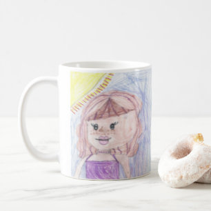 Personalized artwork drawings child to this cute coffee mug