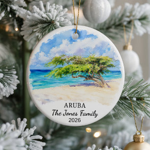 Personalized Aruba Ceramic Ornament, Custom Caribb Ornament