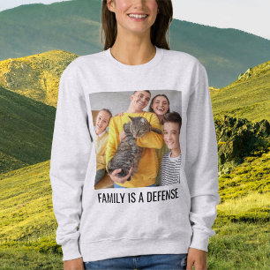 Personalized Ash Black Cat Mom Family Pet Photo Sweatshirt