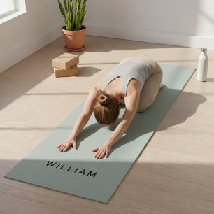 Personalized Ash Colour Monogram Name Yoga Mat